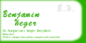 benjamin weger business card